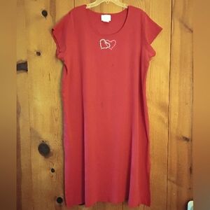 Ashley Taylor Sleepwear Midi Cotton Jersey Night Gown With Heart Print